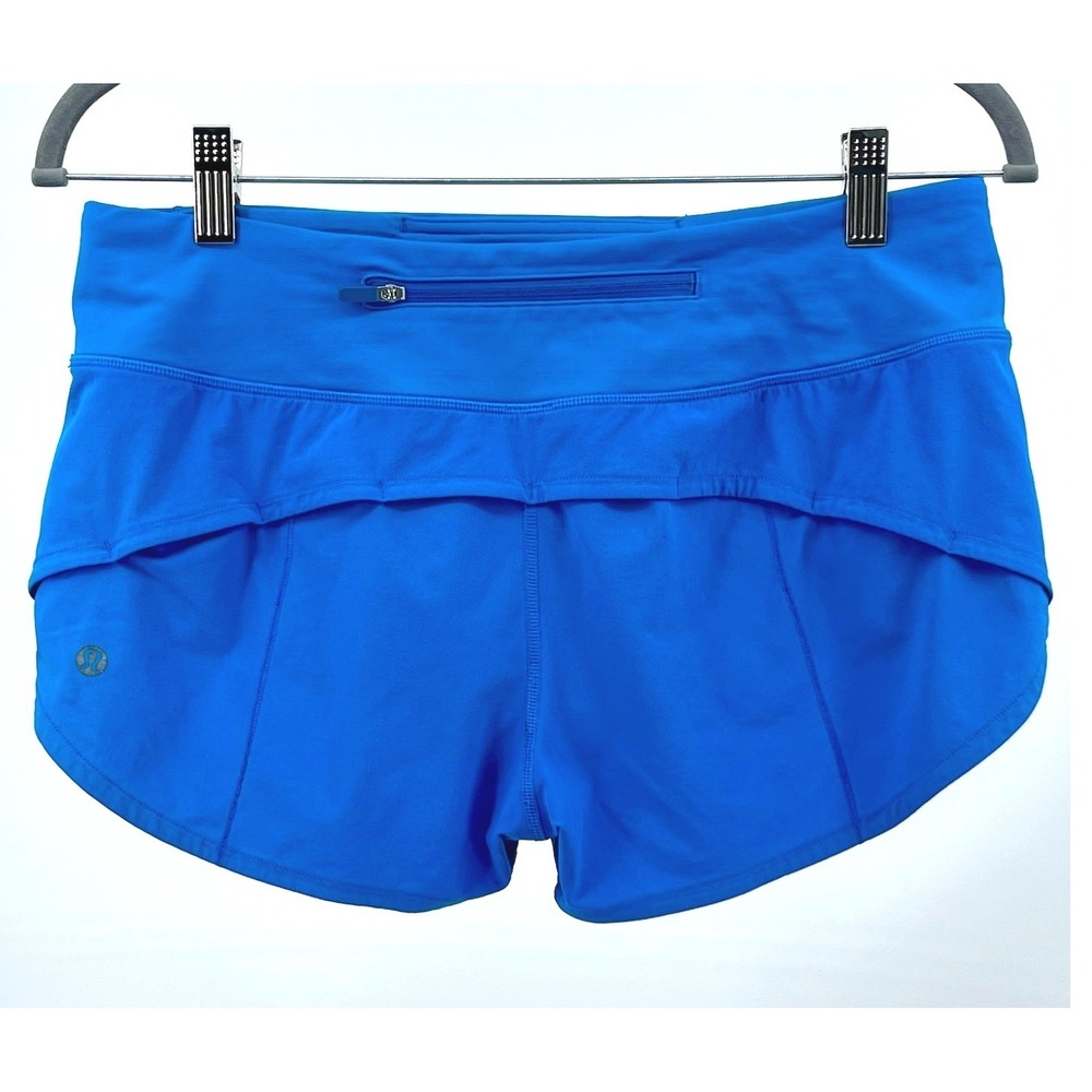 Lululemon Speed Up Low Rise Shorts Womens 6 Bright Blue 2.5" Lined - Picture 2 of 7